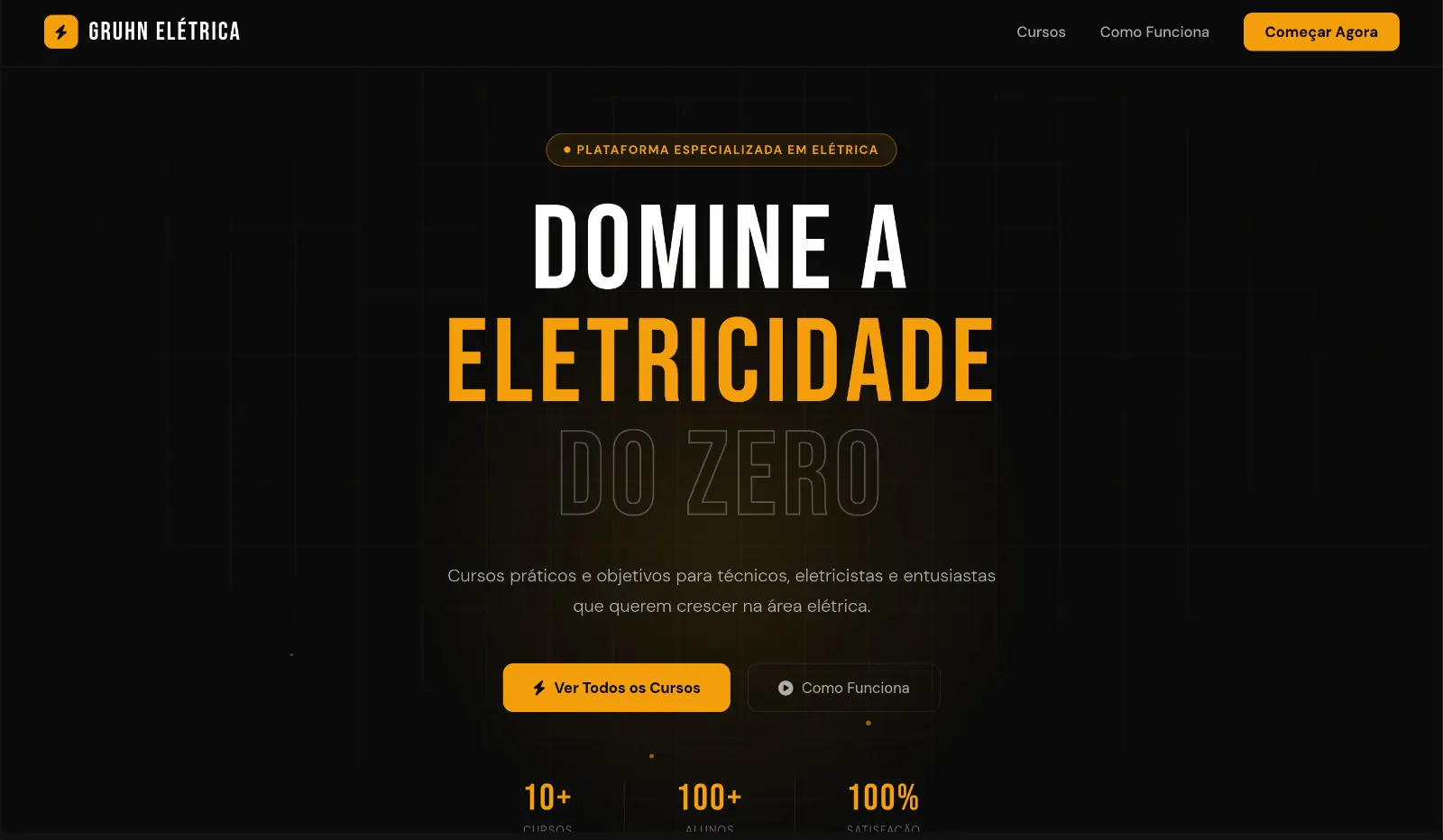 Página inicial da plataforma Cursos Gruhn